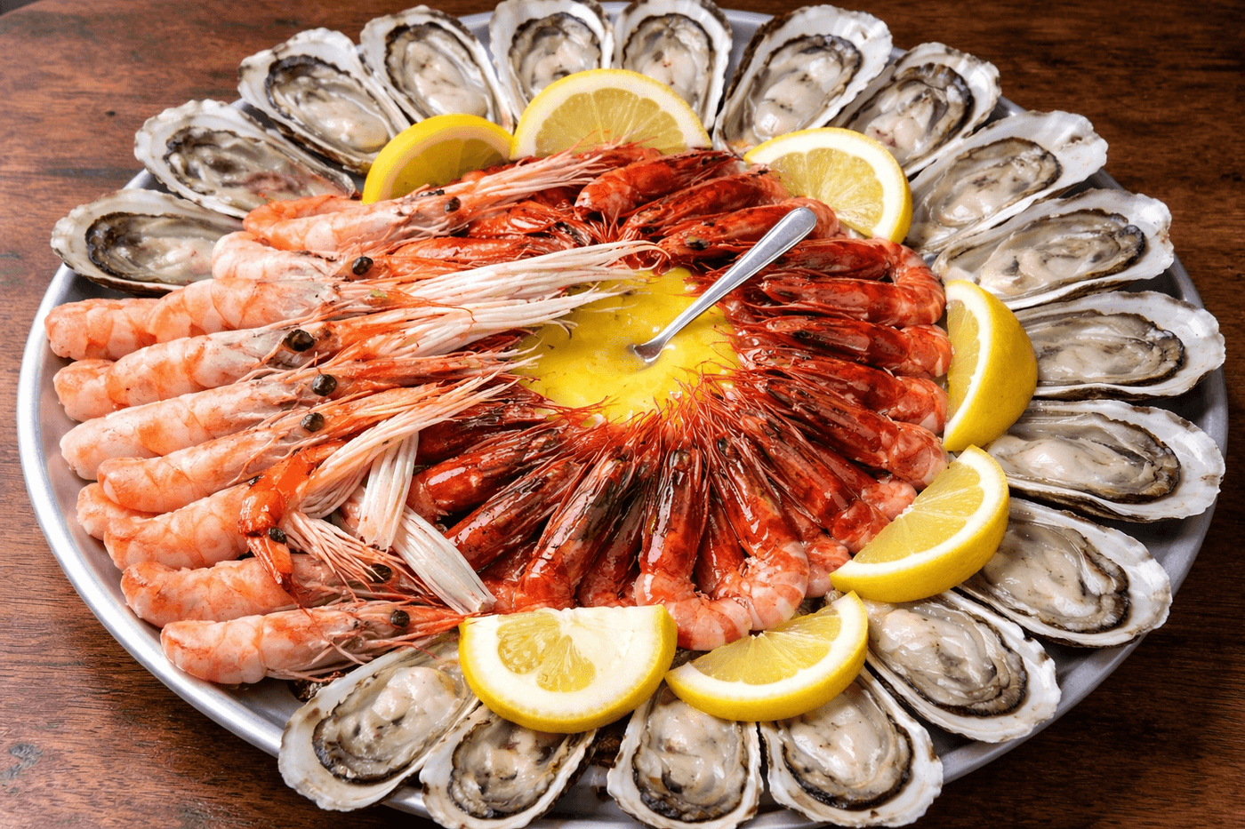 Mix rough shrimp and ouster
